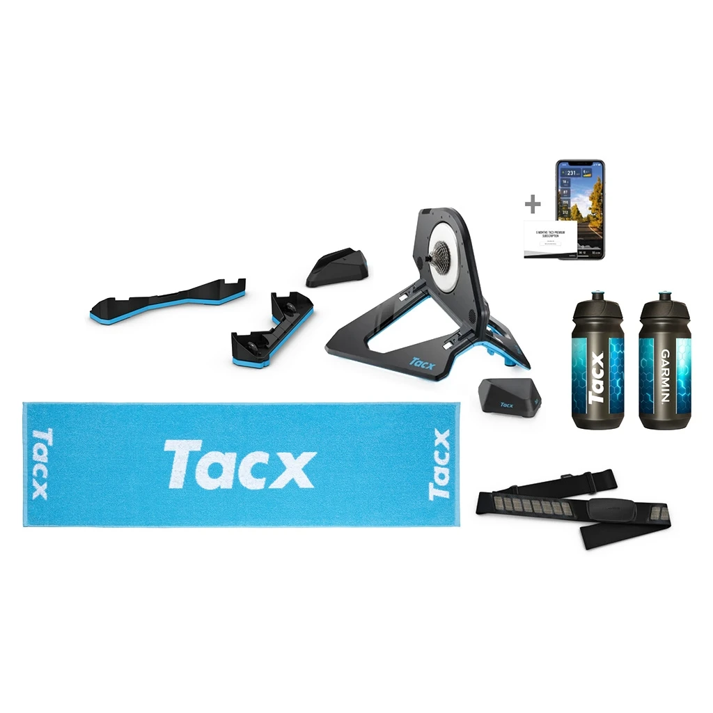 Hometrainer Tacx NEO 2T Smart + Tacx® NEO Motion Plates + Ceinture Cardiaque Garmin + ServietteTacx + Bidons + Abonnements Premium Tacx® 6 Mois 3 Hometrainer Tacx NEO 2T Smart + Tacx® NEO Motion Plates + Ceinture Cardiaque Garmin + ServietteTacx + Bidons + Abonnements Premium Tacx® 6 Mois