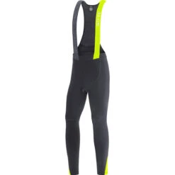 Gore Wear Cuissard C5 Thermo Bib Tights+ Black/Neon Yellow Homme Noir