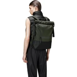 Rains Trail Rolltop Backpack W3 Kaki 8 Rains Trail Rolltop Backpack W3 Kaki -RideLight Boutique main 14320 green men 1 5ab5